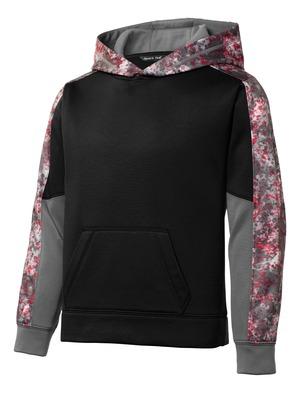[YST231] Sport-Tek Youth Sport-Wick Mineral Freeze Fleece Colorblock Hooded Pullover. YST231