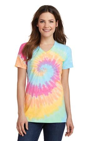 Port & Company Ladies Tie-Dye V-Neck Tee. LPC147V