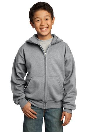 [PC90YZH] Port & Company - Youth Core Fleece Full-Zip Hooded Sweatshirt. PC90YZH