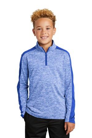 [YST397] Sport-Tek Youth PosiCharge Electric Heather Colorblock 1/4-Zip Pullover. YST397