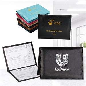 [VH3000] Leatherette Vaccine Card Holder - Deboss / Aluminum Foil