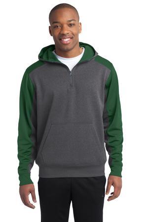 [ST249] Sport-Tek Tech Fleece Colorblock 1/4-Zip Hooded Sweatshirt. ST249