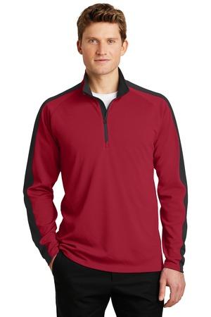 [ST861] Sport-Tek Sport-Wick Textured Colorblock 1/4-Zip Pullover. ST861