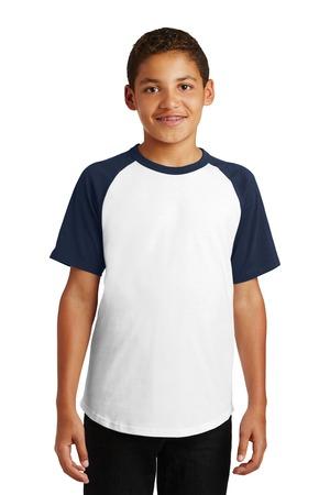 [YT201] Sport-Tek Youth Short Sleeve Colorblock Raglan Jersey. YT201