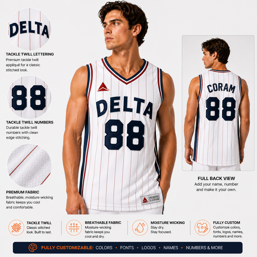 [BU2642] UPHILL™ Tackle Twill Basketball Jersey. BU2642