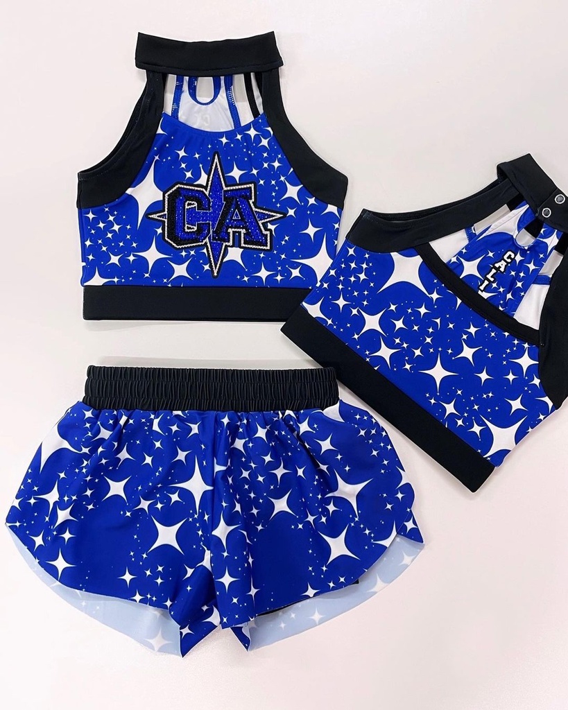 [SJ7021] Cheerleader Uniform - Sleeveless Top and Shorts. SJ7021
