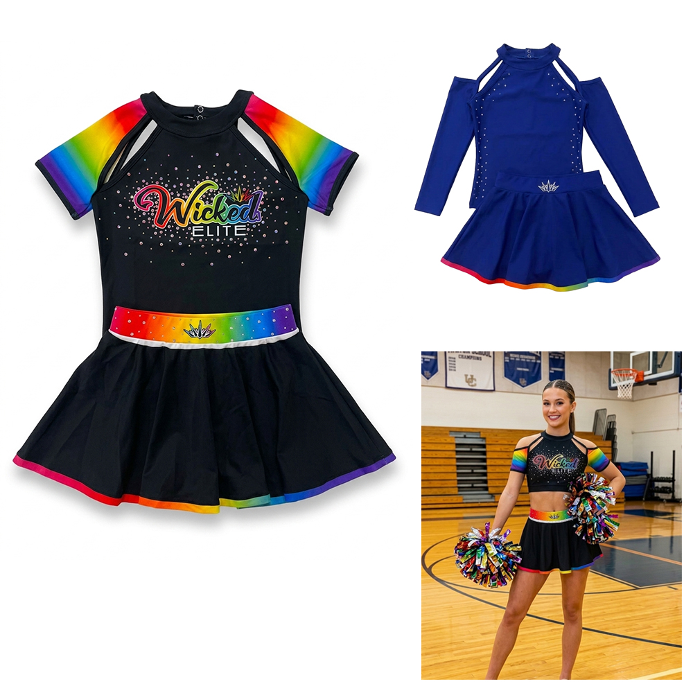 [SJ7045] Dye-Sublimation Cheerleader Uniform Top and Skirt. SJ7045