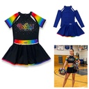Dye-Sublimation Cheerleader Uniform Top and Skirt. SJ7045