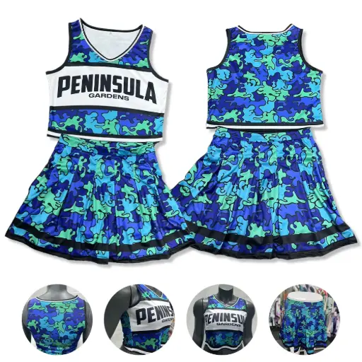 UPHILL™ Cheerleader uniform (Sleeveless Crop top and Skirt). SJ7052