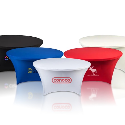 Navy Blue Fitted Round Table Cover. OR7890