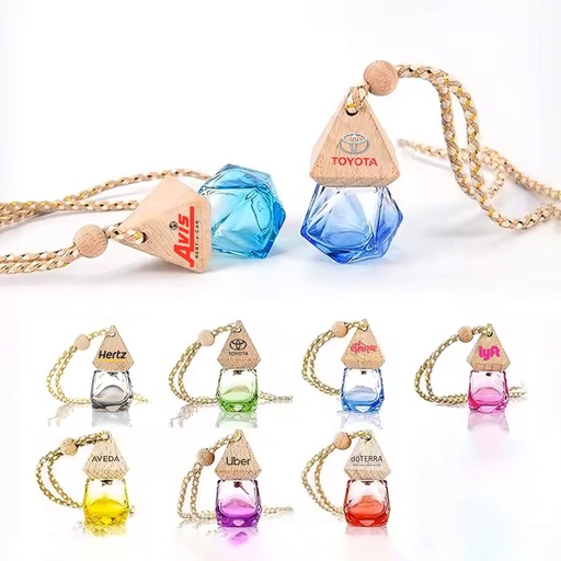 Wooden Triangular Gem-Shaped Lid with a Glass Perfume bottle. VR4234