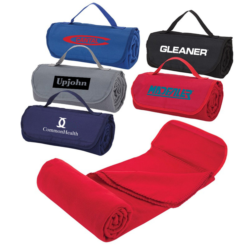 [BB4321] Embroidered Double-Sided Fleece Picnic Blanket. BB4321