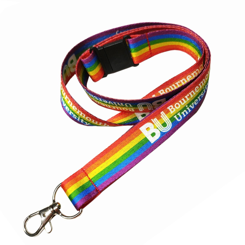 Pride Rainbow Detachable Lanyard w/ Swivel Clip. LL2554