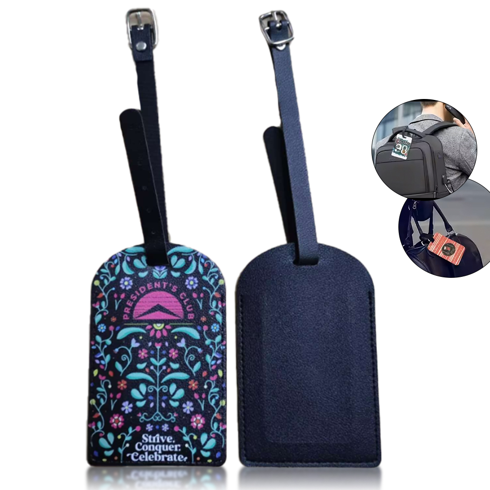 [LT2158] Voyage Bloom Leather Luggage Tag. LT2158