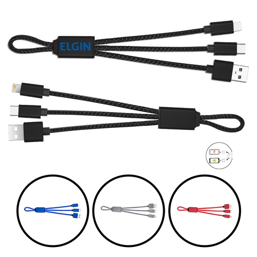 [PWB8741] 3-in-1 USB Charging Cables Type C, IOS and Micro. PWB8741