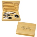 3-Piece Stainless Steel Wine Set in Bamboo Box. SS3919
