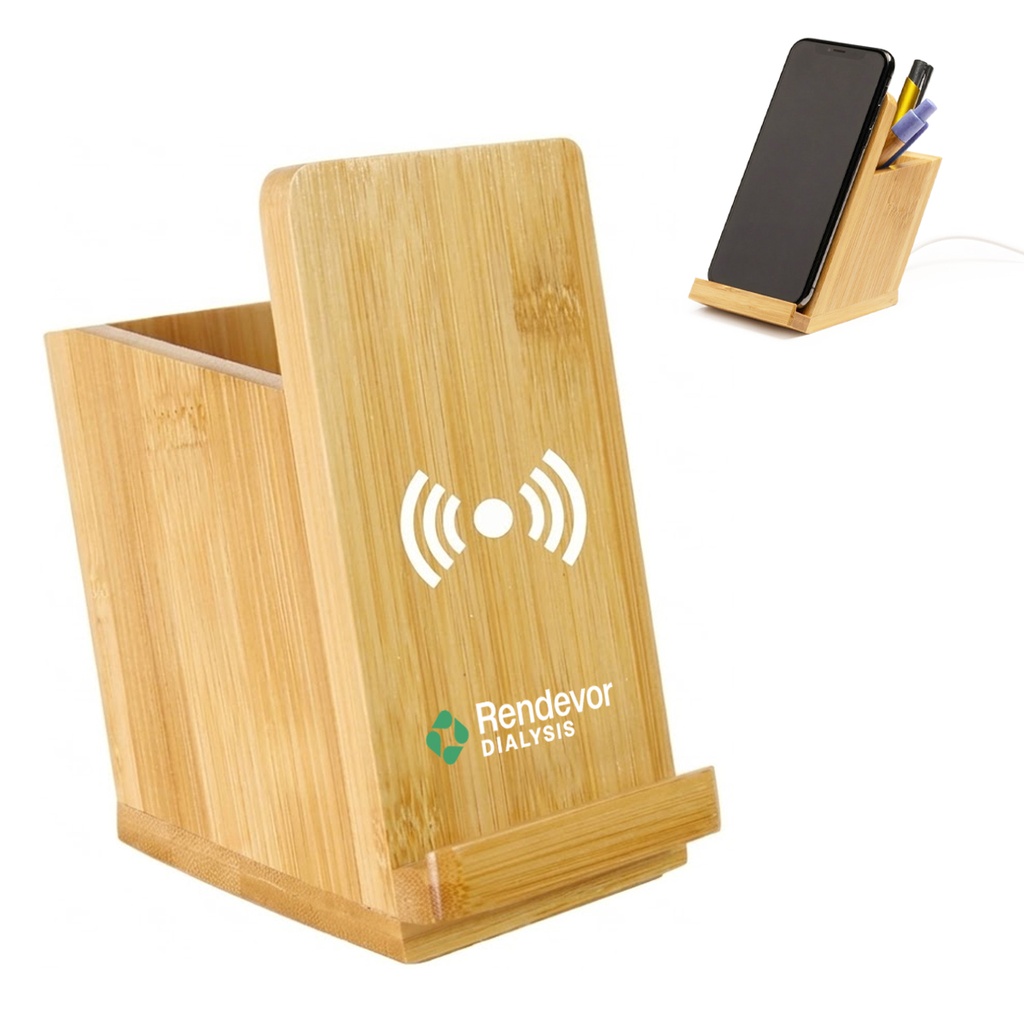 [WC2350] Wooden Wireless Charger and Pen Holder. WC2350