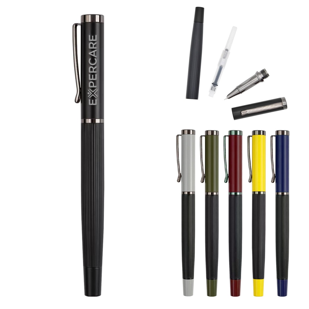 [SP3311] Ribbed Metal Ball Pen. SP3311