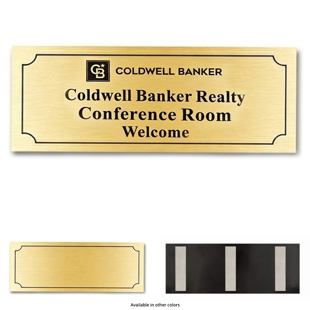 [SP4134] Brushed Gold ABS Plastic Doorplate. SP4134