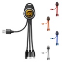 3-in-1 Light-Up Logo Charging Cable Keychain. DC5028