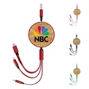 3-in-1 Eco Bamboo Retractable Charging Cable. DC5070