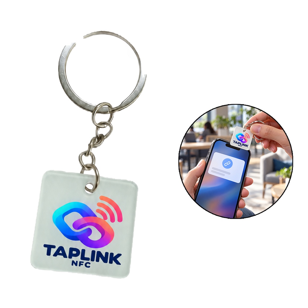 Smart NFC Acrylic Keychain Tag for Instant Digital Tap. NFC7150