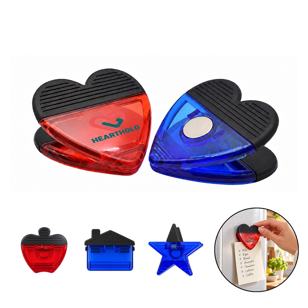 Heart Shaped Magnetic Memo Clip. MC2028