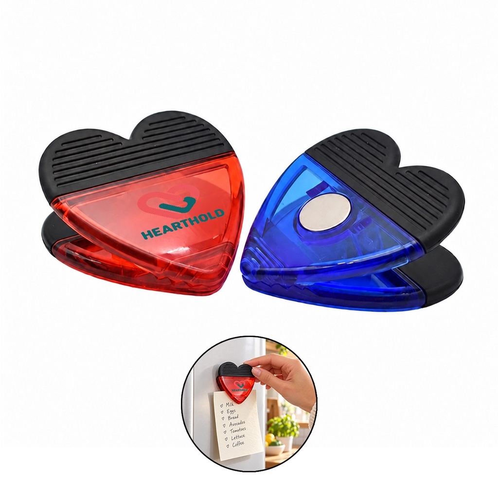 Heart Shaped Magnetic Memo Clip. MC2028