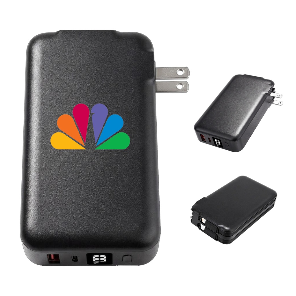 3-in-1 Power Bank with Built-in Charging Cables & AC Wall Plug. PWB4459