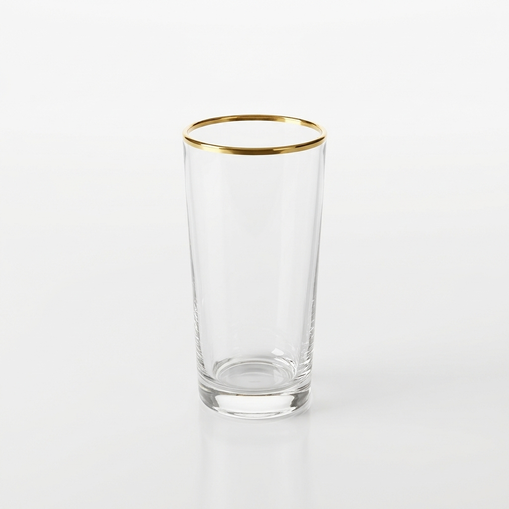 [GC1250] Executive Gold Rim Crystal Glass Cup - 15 oz. GC1250