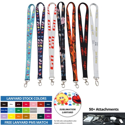 [LL2585] Custom 1/2" Polyester Lanyard - Full Color