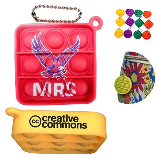 [ST6018] Mini Pop-It Fidget Toy w/ Beaded Chain