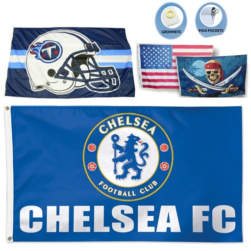 [CF7499] Full Color Custom Flag - 3' X 2'. CF7499