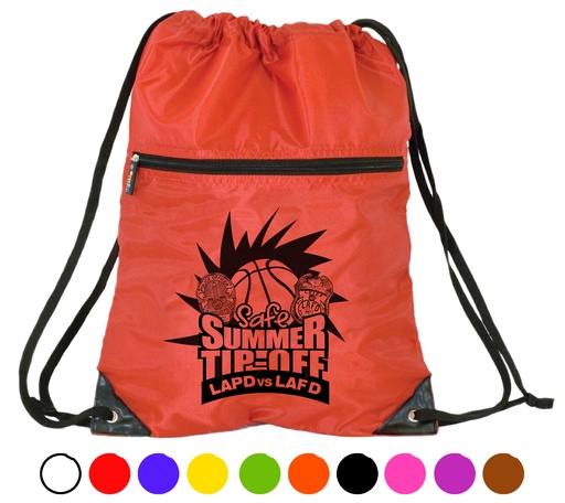 [DB8091] Athletic Drawstring Backpack W/ Front Zipper