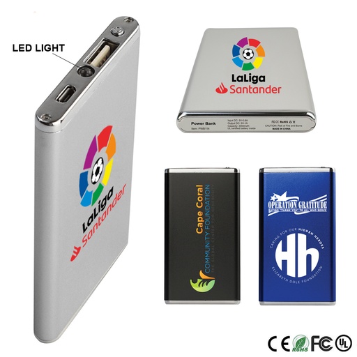 UL Certified Battery Power Bank with LED Flashlight - 3000mAh. PB4880