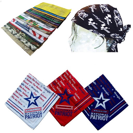 [BA3568] Custom Cotton Bandanna 22" x 22" - Full Color Printing. BA3568