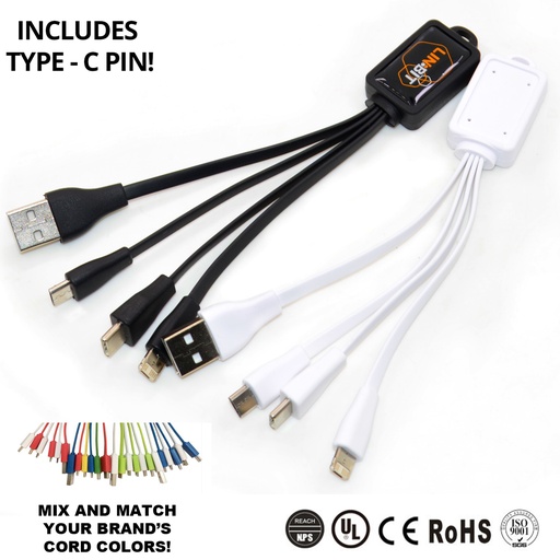 [AC5015] Acrylic Dome Universal USB Charging Cable - W/ Type - C