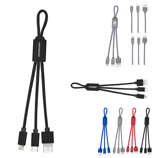 [PWB6890] Faraday All-In-One USB Charging Cables IOS, Micro, Type C